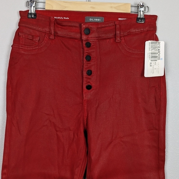 Bridget Cropped High-Rise Instasculpt Bootcut Red Jeans Size 31 - Picture 2 of 16